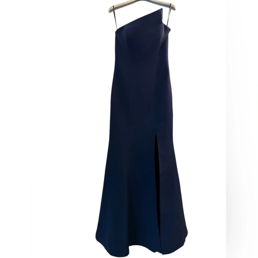 Romona Keveža Navy Blue Gown, Dress mother of the bride, black tie, women’s 4 - Picture 3 of 5